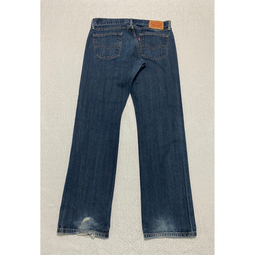 Levis 514 Straight Fit Mens Jeans Size 34x34 Blue Distressed‎ Casual
